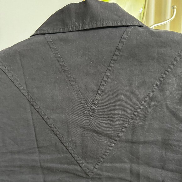 Theory Cropped Linen Jacket Black - Picture 9 of 11